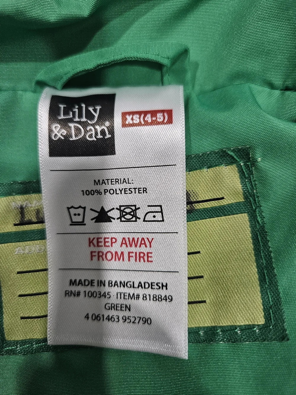 Kids Hooded Rain Jacket with Tow Truck Patch - Green